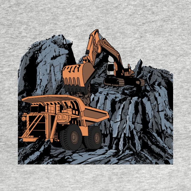 Excavator vs Dump Truck Mining by damnoverload